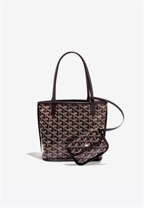 goyard tote black brown|goyard tote bag cost.